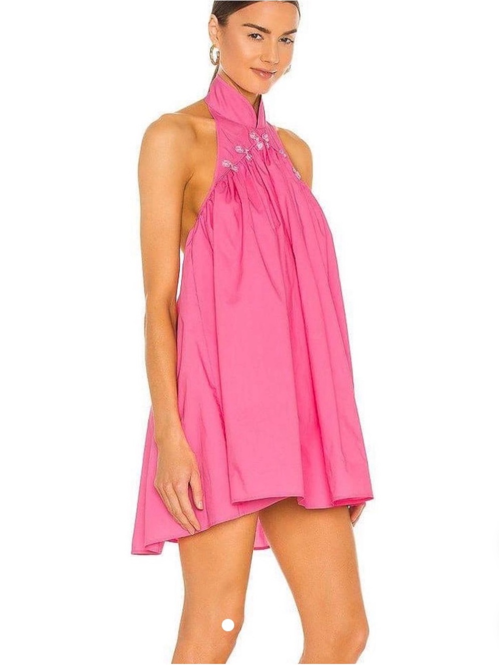 SAU LEE Aster Mini Dress in Rose Pink.